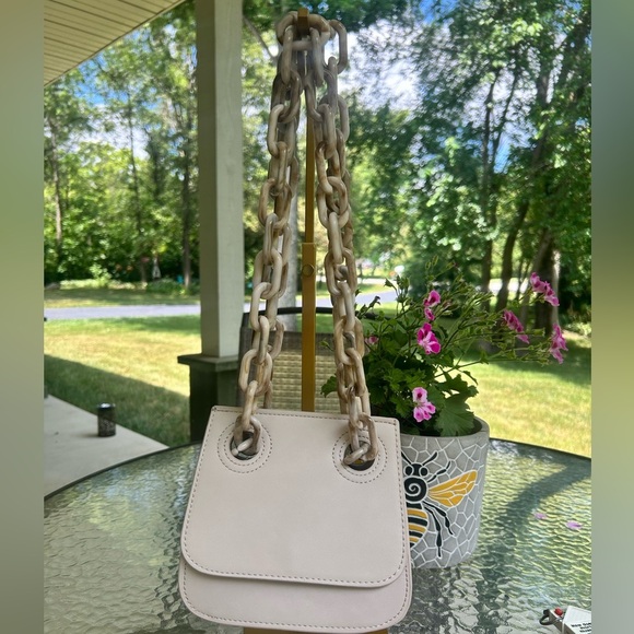 Authentic Studio 33-mini tote with
Marbled chain strap-Vegan leather in Ivory - Picture 1 of 9